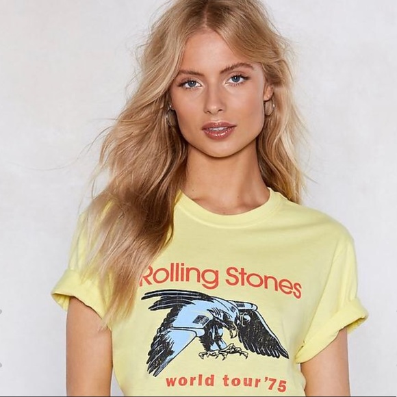 Tops - ❤️✌️ Rolling Stones Yellow Graphic Tee ❤️✌️